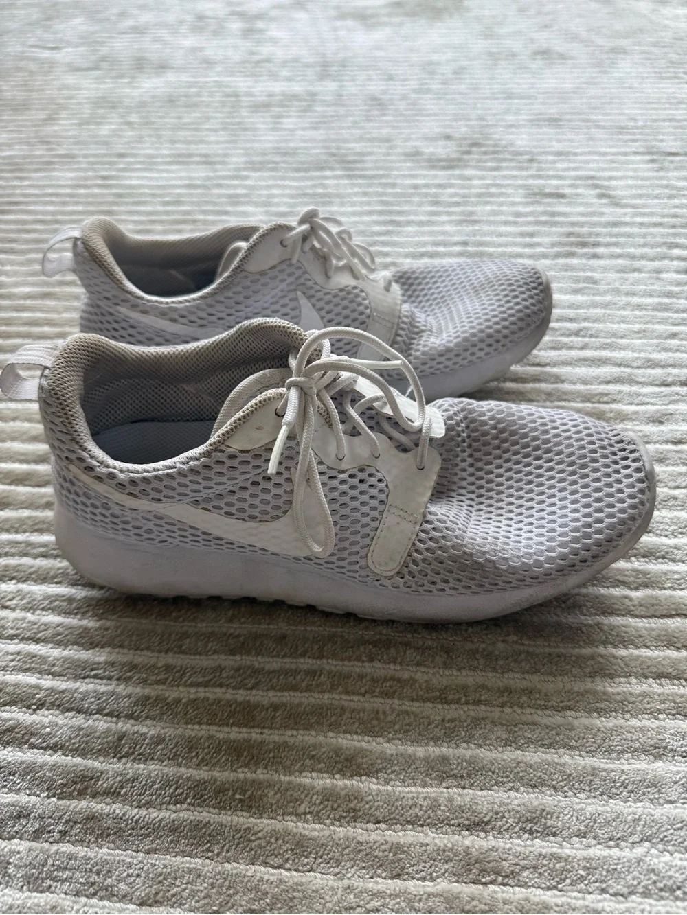 Nike White Mesh Athletic Sneakers
